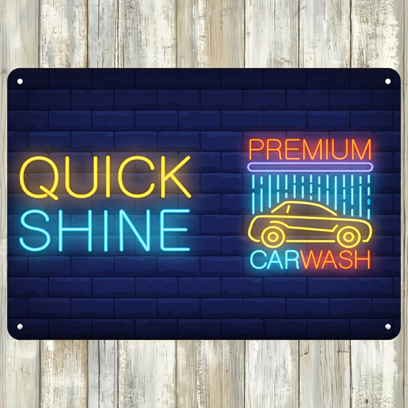 퀵샤인 세차장 네온사인 - 비비드한 블루,옐로우 LED - Auto Repair Shop Signs 리뷰 및 가격