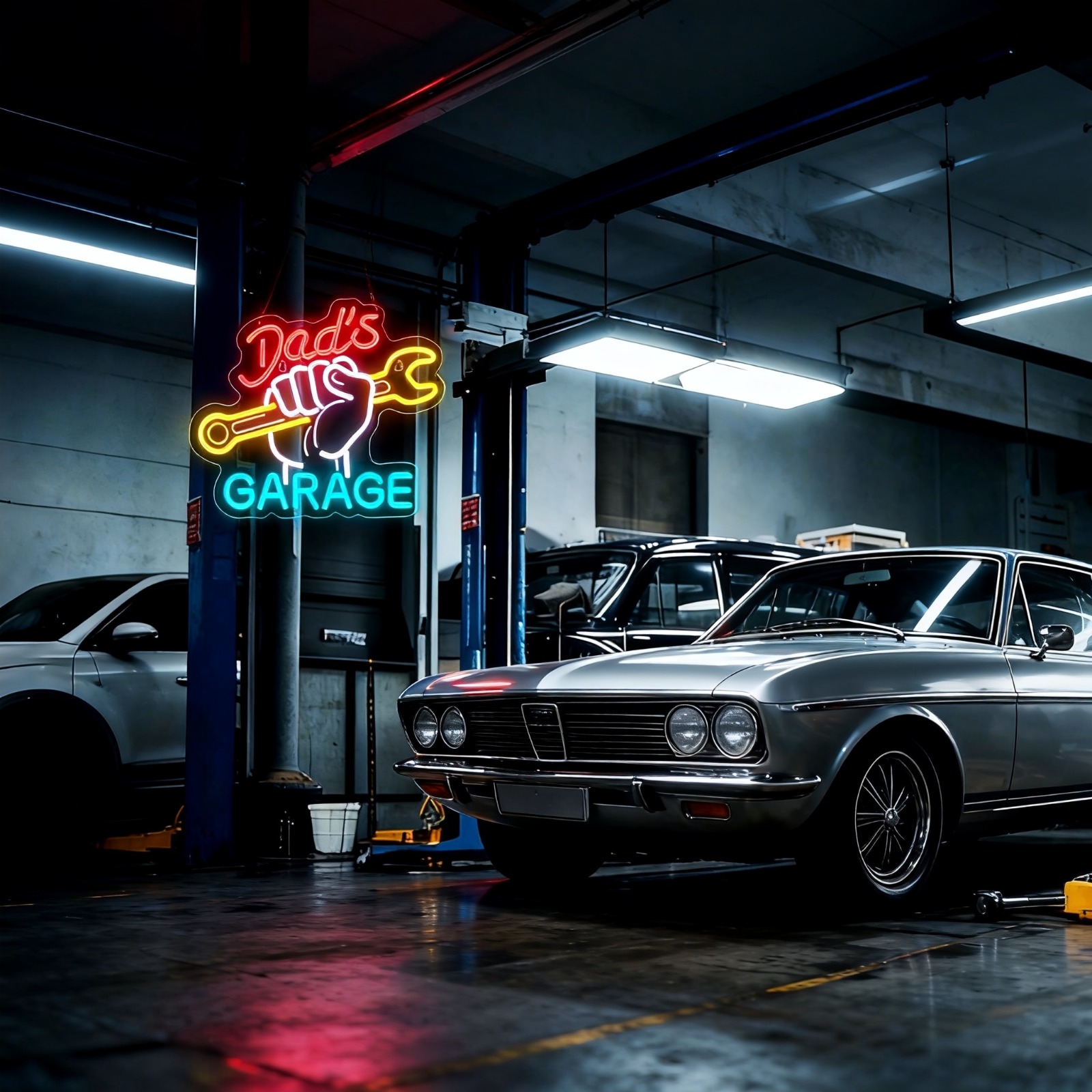 아빠의 차고 LED 네온사인 벽 장식 조명, 자동차 정 - Auto Repair Shop Open 리뷰 및 가격