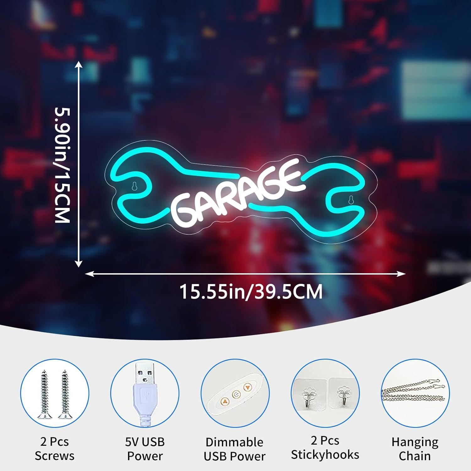 차고 네온사인 USB 전원 LED 디밍 가능 네온 조명 - Auto Repair Shop Signs 리뷰 및 가격