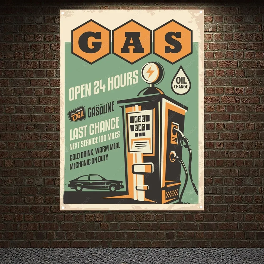 주유소 오픈 빈티지 자동차 서비스 포스터 플래그, 자동 - Auto Repair Shop Open 리뷰 및 가격
