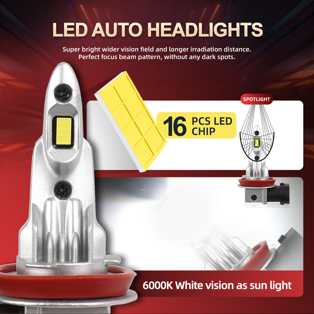 2/4Pcs LED 헤드 라이트 무선 180W H11  - Headlight Aiming Tool 리뷰 및 가격