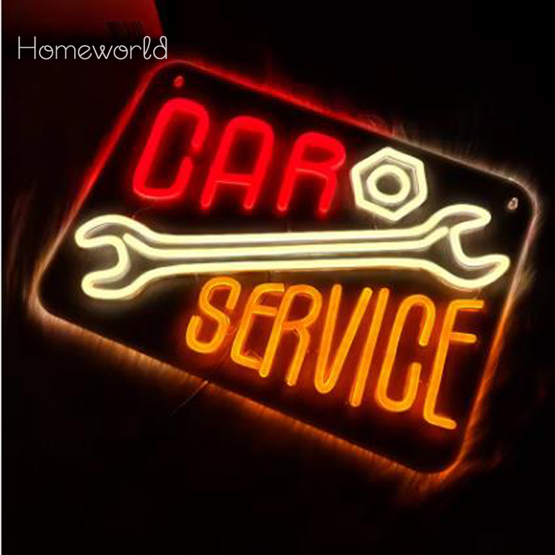 자동차 정비소 네온사인 따뜻한 백색 LED 렌치 아이콘 - Auto Repair Shop Signs 리뷰 및 가격