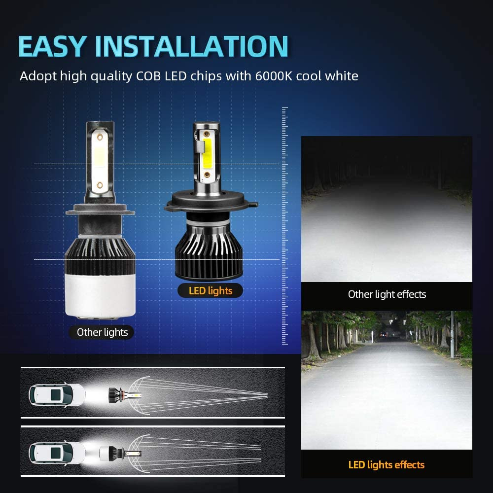 LED 헤드라이트 6000K 자동 램프 전구, 12V  - Headlight Aiming Tool 리뷰 및 가격