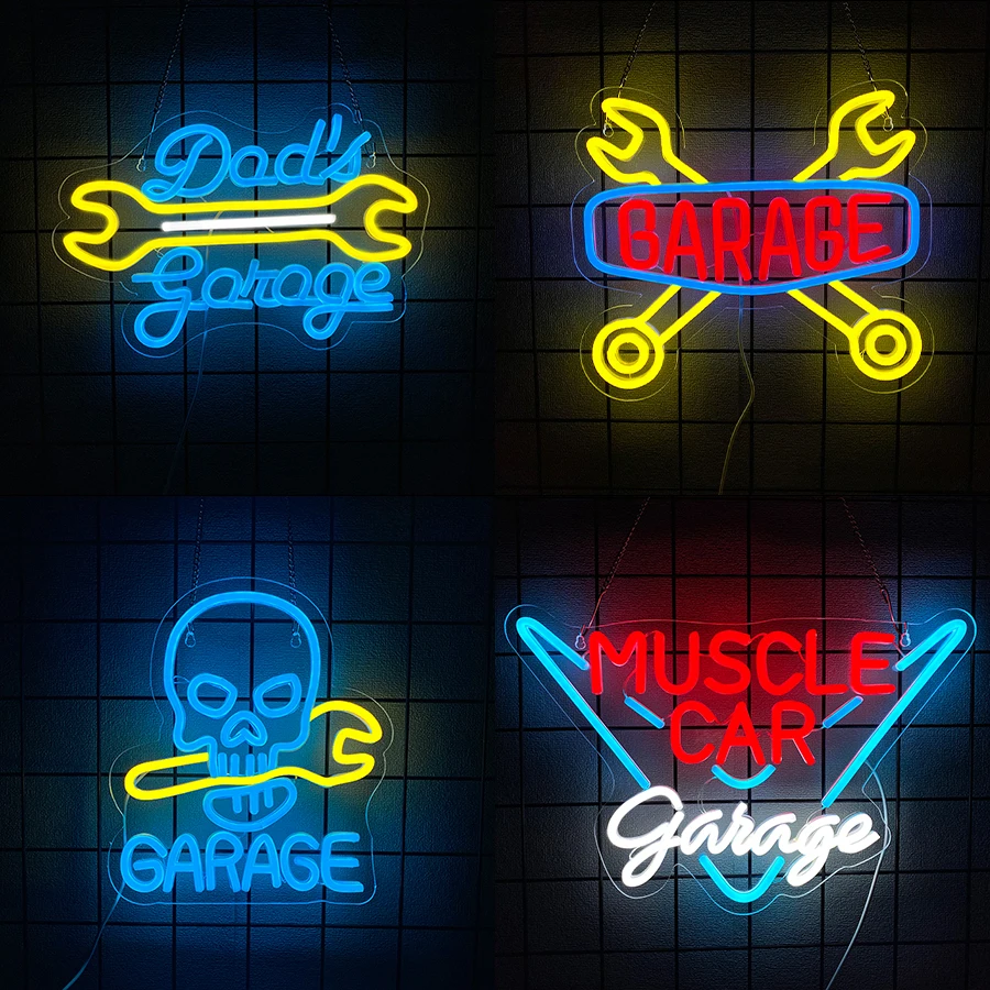 벽 장식용 차고 네온 사인, 맨 케이브, 자동차 정비소 - Auto Repair Shop Signs 리뷰 및 가격