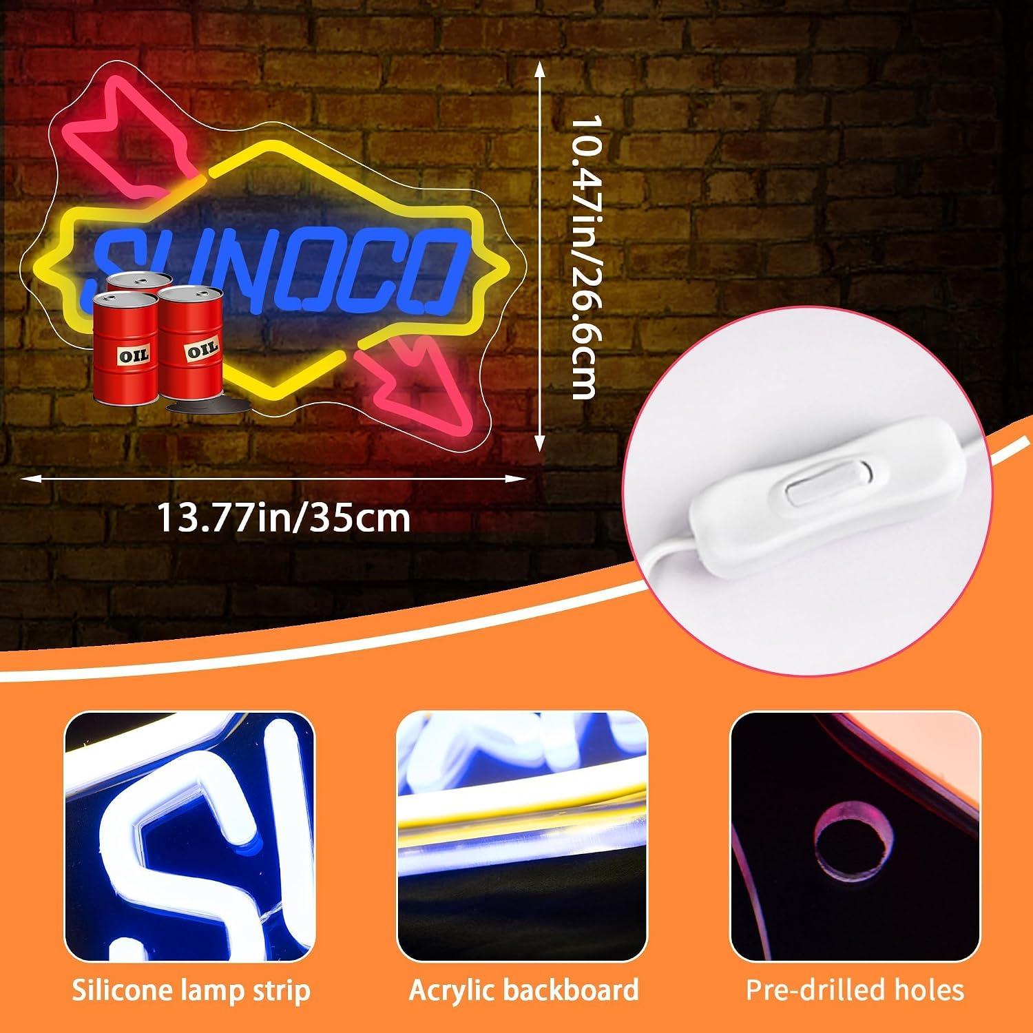 주유소 네온사인 오일 USB 디밍 가능 LED 조명,  - Auto Repair Shop Signs 리뷰 및 가격