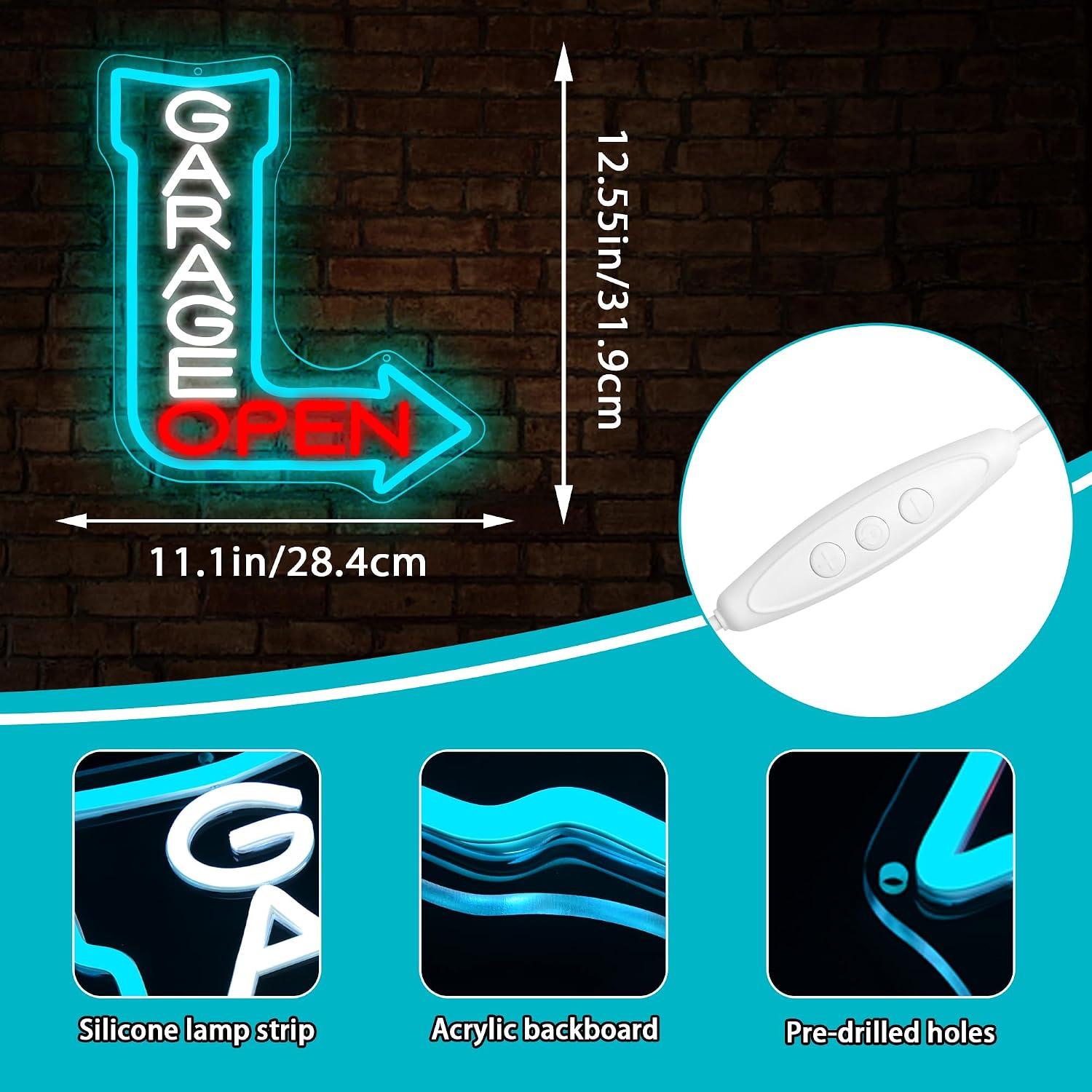 차고 오픈 화살표 네온사인 USB 디밍 가능 LED 조 - Auto Repair Shop Open 리뷰 및 가격