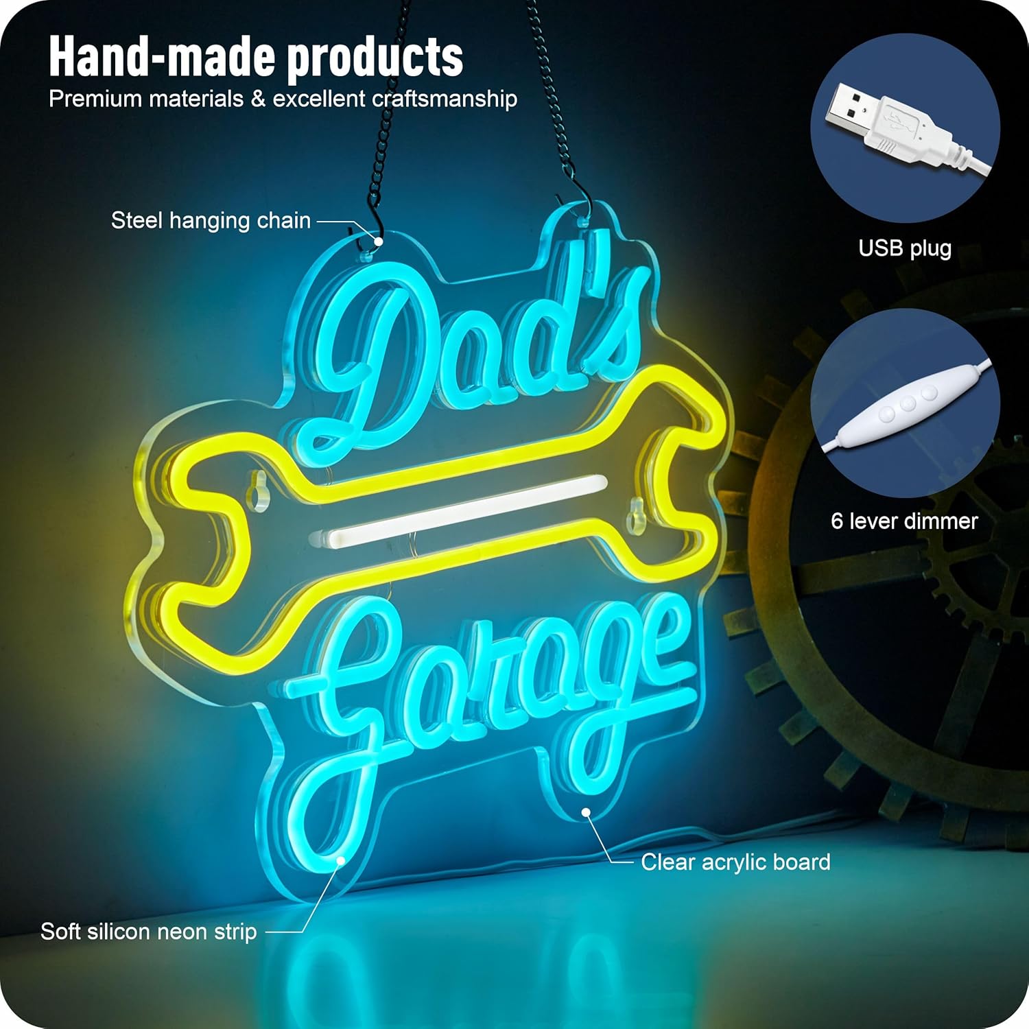 벽 장식용 차고 네온사인, 아빠의 차고 LED 조명,  - Auto Repair Shop Signs 리뷰 및 가격